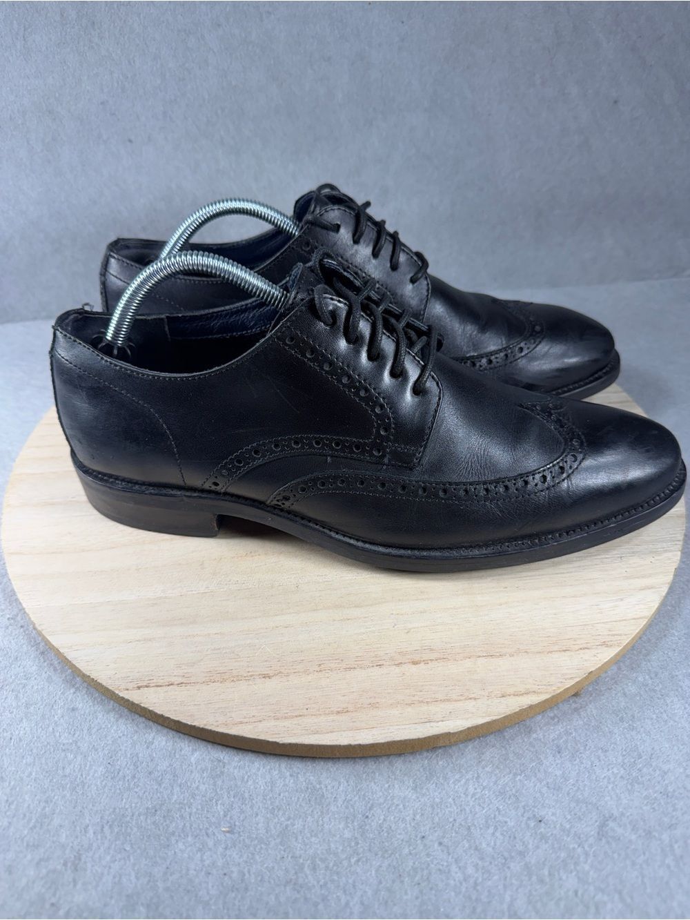 Cole Haan Men’s 10 M Black Leather Wingtip Derby Oxford Dress Shoes Brogue